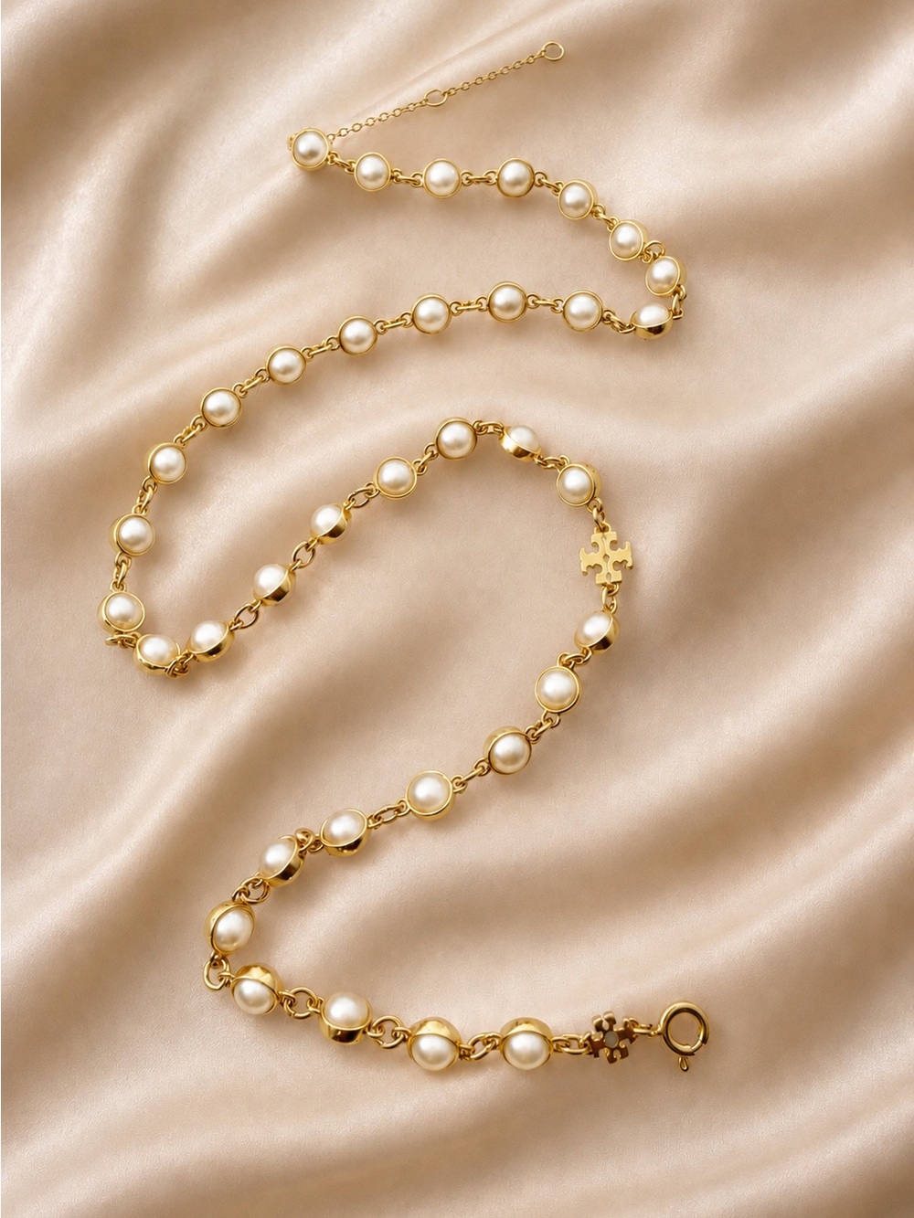 Tory Burch Moondance Goldtone & Imitation Pearl Necklace - Picture 3 of 7